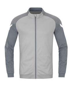 Chaqueta Deportiva Gris para Hombre con Cuello Alto, Cierre de Cremallera, Material de Poliéster Transpirable, para Otoño - Product Image 1