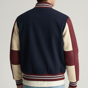 Chaqueta Varsity Acolchada de Algodón 100% con Bloques de Color, Personalizable con Logotipo Bordado, Estilo Urbano para Hombre, OEM/ODM - Product Image 6