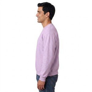 Sweat-shirt à col rond pour homme en molleton brossé doux, coupe classique, manches longues, uni, décontracté, pour l'automne et l'hiver - Product Image 6