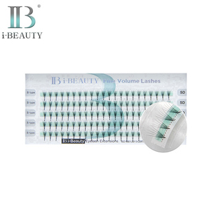 I-BEAUTY Eyelash Extension-FINE <b>VOLUME</b> <b>LASHES</b> Horizontal 5D <b>Lash</b> B Type Pre Made Fan Normal Version Korean PBT Fiber SF-VH5D - Product Image 1