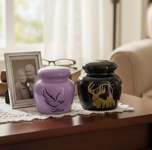 Contemporary Aluminum <b>Keepsake</b> Cremation Urn <b>Memorial</b> Ash Holder Featuring Decorative Secure Lid And Elegant Matte Texture - Product Image 5