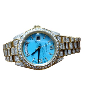 Мужские автоматические механические часы-хронограф в стиле хип-хоп, из нержавеющей стали, с муассанитами VVS, белое золото, стекло - Product Image 3