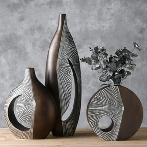 Ensemble de vases modernes en aluminium fait main de haute qualité, blanc, spirale creuse, pour table, porte-fleurs, style nordique, pour salon - Product Image 3