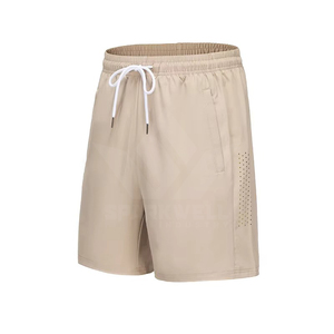 Shorts de bain pour homme en polyester, séchage rapide, légers, tissés, avec cordon de serrage et taille élastique, pour l'été et la plage - Product Image 1