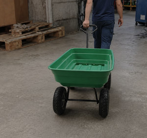 Poly Yard Cart With Rubber 4.0-cu ft Metal <b>Frame</b> Plastic Tray Wagon Used for Gardening and Carrying Tools & <b>Plants</b> ODGGAD010 - Product Image 1