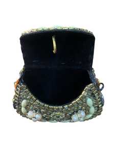 Rhinestone Pearl Evening <b>Clutch</b> Purse with Velvet Lining and Flap Closure Metallic Chain for <b>Wedding</b> Party - Product Image 4