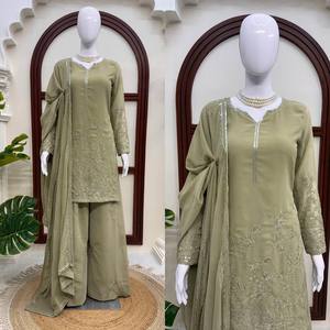 Conjunto de Pantalones Palazzo de Georgette Sintética para Mujer, Diseño TENNYCE, Corte Regular, Secado Rápido, Estilo para Bodas y Fiestas, Todas las Temporadas - Product Image 5