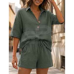 Simple Style 2026 Women Summer Shorts <b>Set</b> Ladies Two Piece Short Suit With Comfortable Fabric Modern Summer Outfit - Product Image 2