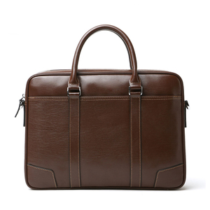 leather briefcase style laptop <b>bag</b> with spacious interior and secure compartments for office travel leather laptop <b>bag</b> - Product Image 1