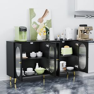 Modern Freestanding <b>Sideboard</b> Cabinet Acrylic Doors Kitchen Dining Living Room <b>Storage</b> Console Table Accent Furniture for Home - Product Image 4