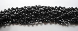 Cuentas redondas facetadas de espinela negra natural, perforadas lateralmente, cuentas sueltas de piedras preciosas para la fabricación de joyería artesanal. - Product Image 4