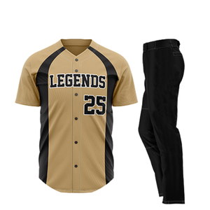 Ensemble complet de maillot et pantalon de baseball professionnel à boutons, tenue d'équipe personnalisée, vêtements de sport en polyester à séchage rapide, fabrication d'élite - Product Image 1