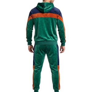 Men Tracksuit Jogging Suit Color Block Paneled Full <b>Zip</b> <b>Hooded</b> Sweatsuit Two Piece Set Athletic Wear Training Sports Gym Set - Product Image 2