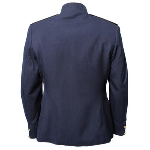 Traje Azul Marino para Hombre con Bordado Dorado, Cuello Mao, Cierre de un Botón, Estilo Británico, Ropa Formal - Product Image 4
