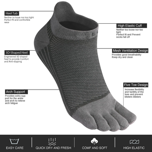 Chaussettes basses ODM pour hommes à 5 orteils, respirantes, en maille, avec talon renforcé, bande antidérapante, en coton, pour le sport, fabriquées sur mesure, usine du Vietnam - Product Image 3