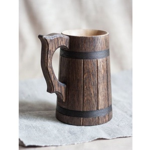 Taza de Café Ecológica Hecha a Mano de Madera Natural Sólida, Taza de Cerveza de Madera Reutilizable y Sostenible con Asa para el Hogar y la Oficina - Product Image 6
