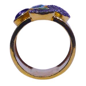 Party Wear 925 Sterling <b>Silver</b> Gold Plated Jewelry Blue Topaz <b>Emerald</b> White Topaz Kyanite Gemstone <b>Ring</b> - Product Image 3