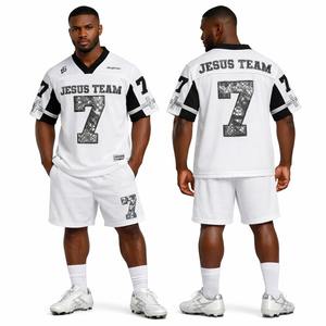 เสื้อฟุตบอลมืออาชีพ พิมพ์ลายแบบซับลิเมชั่นเต็มตัว ชุดทีมสโมสรแบบกำหนดเอง ทนทาน น้ำหนักเบา กางเกงขาสั้นพิมพ์ลาย ชุดกีฬาสำหรับทุกเพศ ผลิตตามแบบ OEM - Product Image 1