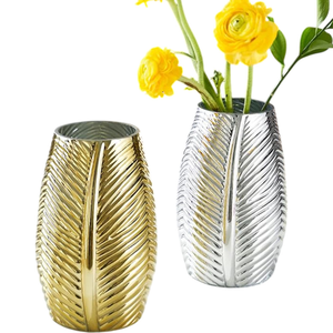 Jarrón de Diseño Nuevo, Jarrón de Flores de Aluminio y Metal con Acabado Dorado para Decoración de Hogar, Hotel y Bodas, Jarrón de Piso de Latón - Product Image 6