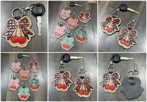 Porte-clés en cuir à carreaux, style nouveau, design artisanal, luxe personnalisé, véritable cuir de vache, accessoires cadeaux unisexes - Product Image 3