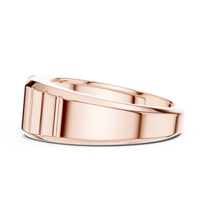 Anillo de Boda de Oro Rosa para Hombre con Diamante Cultivado en Laboratorio, Corte Esmeralda, Engaste Solitario, Diseño Moderno y Lujoso - Product Image 3