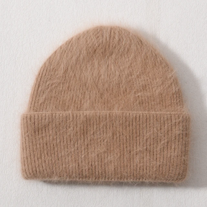 Winter <b>Wool</b> Knitted Mohair <b>Beanie</b> Private Label Quality Customized Logo Mohair <b>Beanie</b> in Different Colors - Product Image 4
