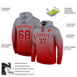 เสื้อฮู้ดกีฬา โพลีเอสเตอร์ 100% แห้งเร็ว ระบายอากาศได้ดี พิมพ์ลายไล่เฉดสีทั้งตัว พร้อมสกรีนชื่อทีมและหมายเลขตามสั่ง - Product Image 2