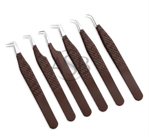 Pince à cils fine à 90 degrés, en acier inoxydable, avec revêtement couleur personnalisé, instrument de beauté - Product Image 5
