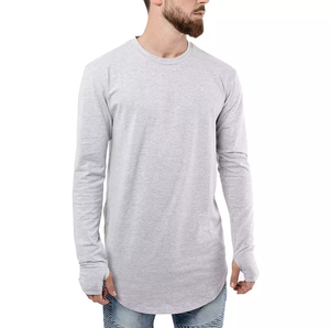 Camiseta de Manga Larga para Hombre, Corte Holgado, 100% Algodón, Colores Personalizados, Sólida, Transpirable, Ecológica, de Secado Rápido y Alta Calidad - Product Image 3