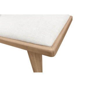 Tabouret ou pouf élégant pour la décoration intérieure, banc rembourré en gingembre et lin naturel - Product Image 5