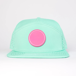Custom Logo 7 Panel Laser Cut Perforated Snapback with PVC Rubber Patch Waterproof Outdoor Sports <b>Cap</b> for Performance Golf Hat - Product Image 1