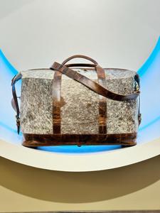 Handmade 100% Natural Cowhide Hair on Leather Duffle <b>Bag</b> Stylish Western Genuine Leather Travel Luggage for Men & Women - Product Image 4