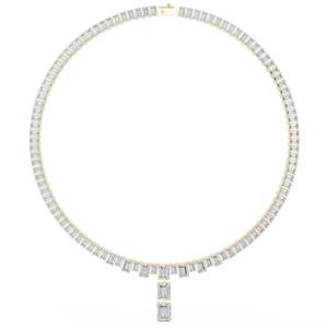 Collar de Cadena de Tenis con Moissanita y Plata de Ley 925 Chapada en Oro de Alta Calidad para Mujer, Estilo Clásico - Product Image 2