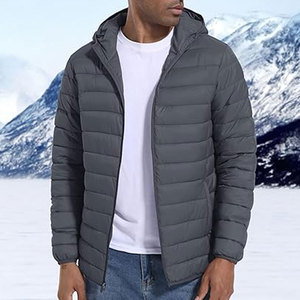 Water Resistant Windproof 100% Nylon Stand <b>Mens</b> Puffer <b>Jacket</b> Hood Quilted Winter Coat Outdoor Sports OEMODM Custom Branding - Product Image 4