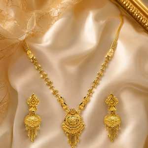 Wholesale Fashion Jewelry 14K 18K 24K Micron Gold Filled Brass Forming Short Necklaces Traditional & Festival Wear Necklaces Set - Product Image 1