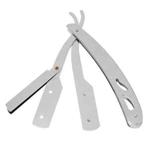 Wholesale Professional Vintage Stainless Steel Beard Cutting Shaving <b>Razor</b> Custom Barber Single Edge Throat <b>Razor</b> Wood Handle - Product Image 1