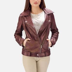 Chaquetas de Cuero Acolchadas de Piel de Oveja para Mujer, de Alta Calidad, Ajuste Delgado, Transpirables, Personalizables, las Más Vendidas - Product Image 1