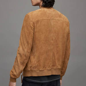 Chaqueta de Gamuza para Hombre con Cuello Alto, Diseño a Cuadros en Color Básico, Corte Regular, Cálida, Reversible, Chaqueta Bomber de Gamuza para Hombre - Product Image 2