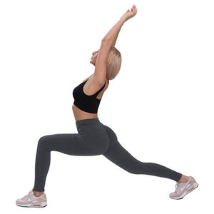 Leggings de fitness taille haute pour femmes, prix de gros, logo personnalisé, taille adulte, vêtements de sport respirants en nylon et élasthanne, noirs, pour l'entraînement - Product Image 6