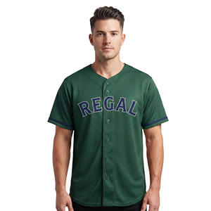 Men's Button-Down Baseball Jersey Men Short Sleeve Baseball Jersey 100% Polyester Mesh Baseball Jersey - Product Image 6