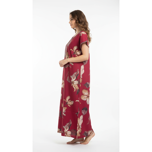 Camisón Largo Estampado Cómodo para Mujer Alpine, Mangas Cortas con Bolsillo Lateral Completo, Ropa de Dormir Suave - Product Image 3