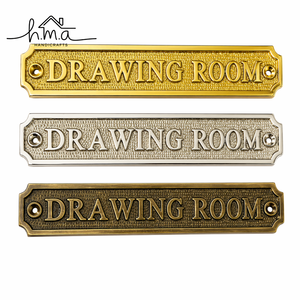 Letrero de Latón Vintage para Puerta de Salón, Placa Decorativa de Pared Estilo Antiguo, Letrero Retro de Latón para Nombre de Habitación - Product Image 1