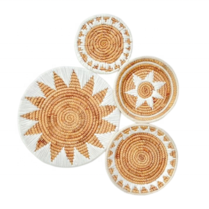 Rotin naturel osier rotin décoration murale fleur ornements en rotin faits à la main adaptés - Product Image 1