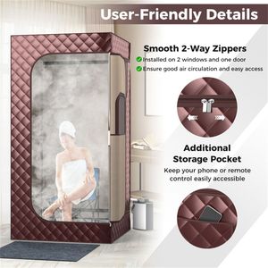 Tenda Sauna Portatile in Legno Massello con Stufa Elettrica per Uso Esterno - Design Tradizionale e Moderno, Vapore Umido e Secco - Product Image 6