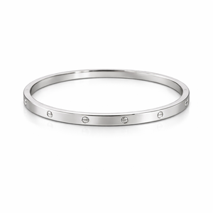 Screw Motif Minimalist <b>Cuff</b> Bangle 925 <b>Silver</b> Classic Plain Designer <b>Bracelet</b> Elegant Fine Jewelry Women Party - Product Image 1