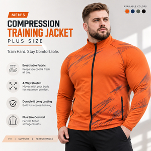 Men Plus Size Sportswear Training <b>Jackets</b> High Compression Yoga <b>Jacket</b> Quick Dry Gym Wear Full Zipper Men Printed Running <b>Jacket</b> - Product Image 1