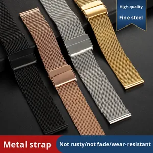 สายนาฬิกาข้อมืออัจฉริยะแบบตาข่ายสแตนเลสสตีล Milanese สำหรับ IWatch ขนาด 10-22 มม. ระบายอากาศได้ดี ใช้งานได้หลากหลาย - Product Image 3