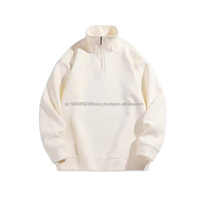 Marca de moda estilo japonés otoño Retro Simple Color sólido media cremallera Sudadera con capucha para hombre pulloverDDP envío - Product Image 2