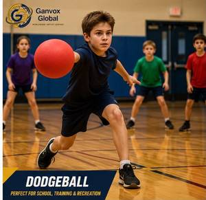 Ballon de Dodgeball Ganvox Global Taille 7, Durable, pour Sport d'Équipe, avec Chambre à Air en Butyl, Rouge - Product Image 3