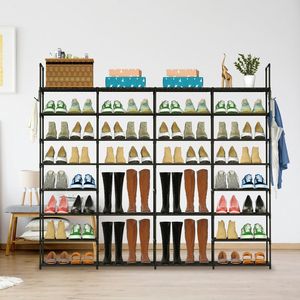 Scarpiera a 8 livelli e 4 file in metallo, autoportante, grande, per 56 paia di scarpe, con porta scarpe per 56 paia, unità organizer alta per scarpe - Product Image 6